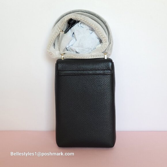 KATE SPADE Bradley North/South Pebbled Leather Phone Crossbody- Black color🎈⭐ - Picture 7 of 16